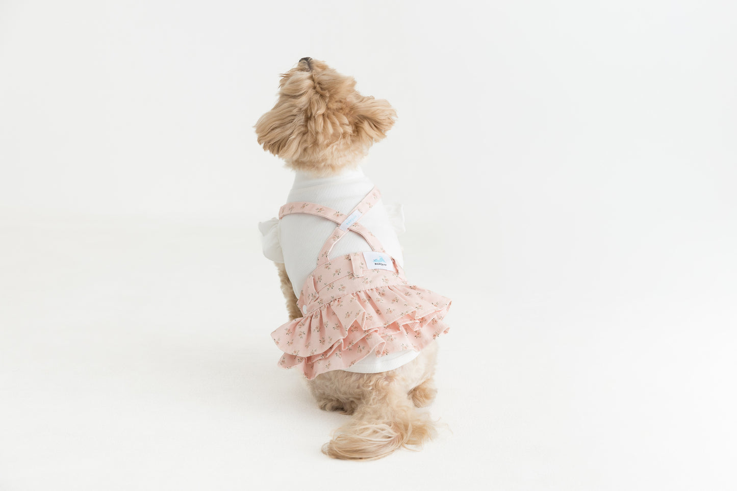小花柄サロペットフリルスカート/ピンク